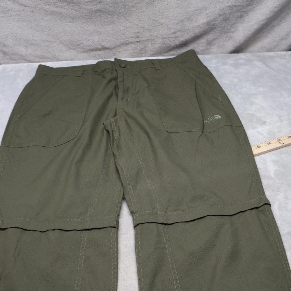 North Face Pants Men 36x33 Green Convertible Cargo Ripstop Light Wind Rain Hike